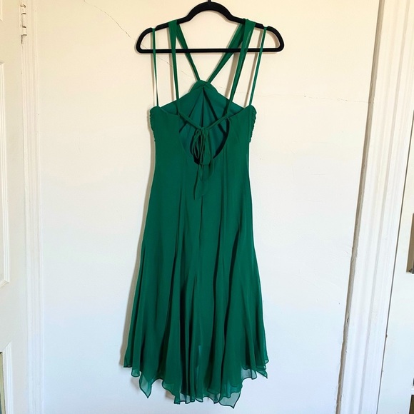 Gorgeous Green Silk BCBGMAXAZRIA Evening Dress NWT - Picture 2 of 7